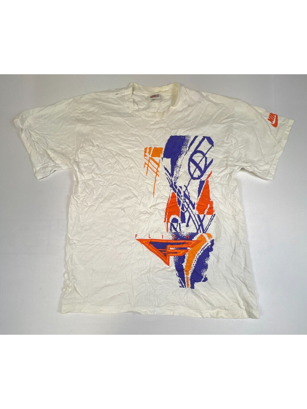 Vintage Nike Men's Made In USA Flight Graphic White T-Shirt L
